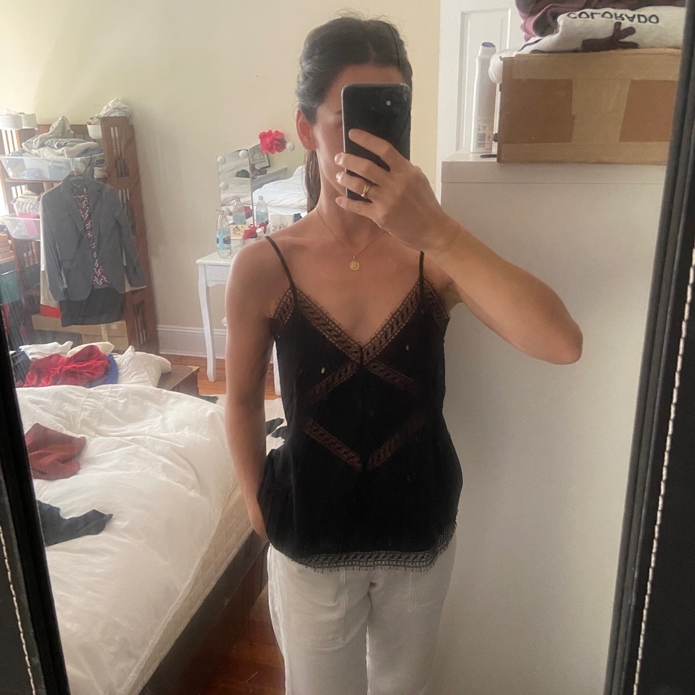 Black silk top